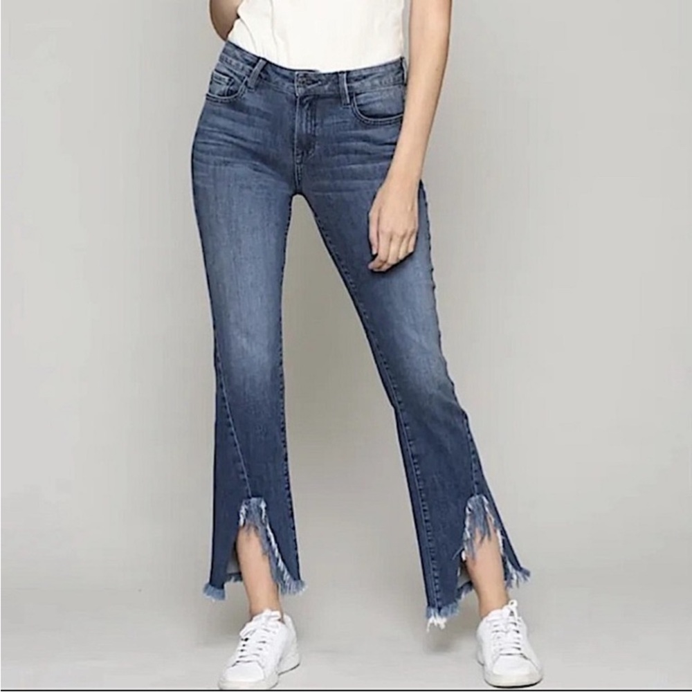 HIDDEN JEANS 29 FLARE SPLIT FRAYED HEM